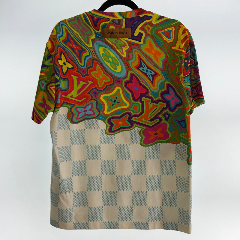 【中古】LOUIS VUITTON | ルイ・ヴィトン プリンテッドダミエLV 半袖Tシャツ 1A8P12 2021S/S 国内正規品 マルチカラー サイズ:L