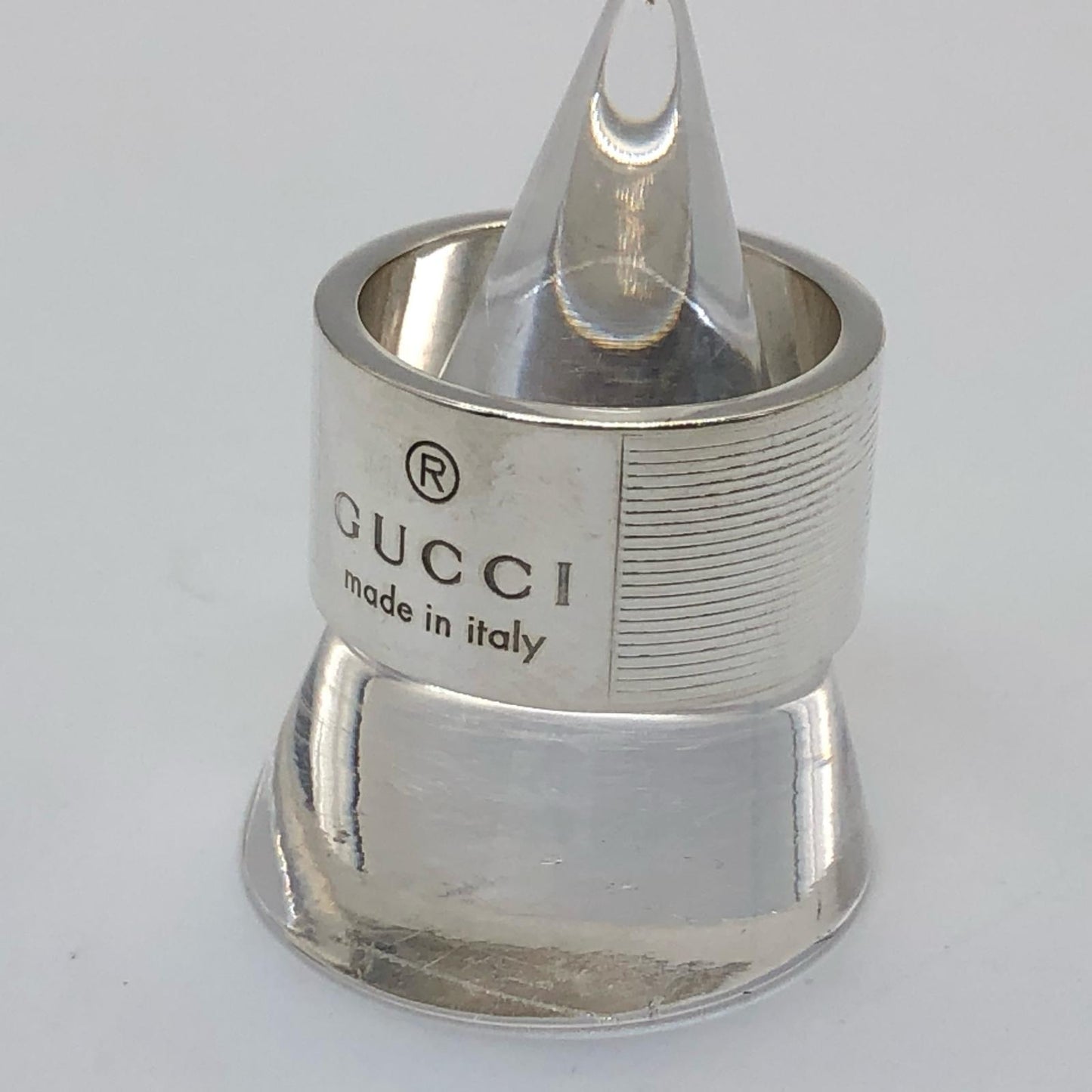 【中古】GUCCI | グッチ トレードマークワイド リング・指輪 シルバーリング