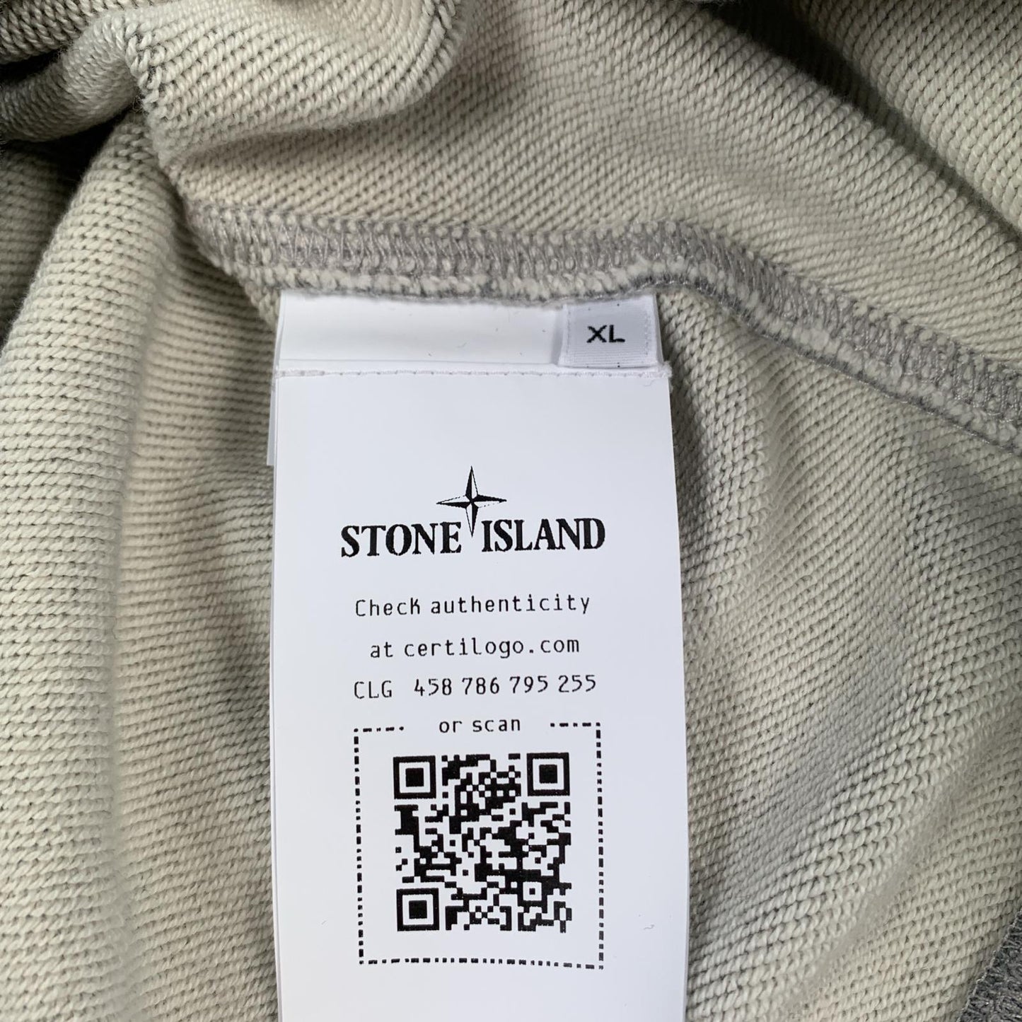 【中古】STONE ISLAND | ストーンアイランド ORGANIC COTTON FLEECE スウェット 6100044 国内正規品 2025S/S グレー サイズ:XL