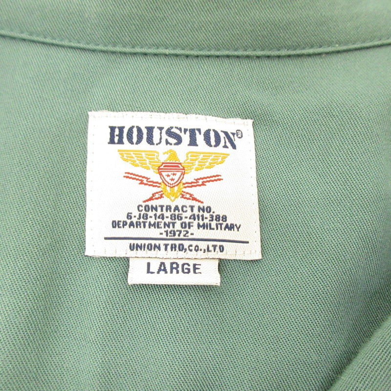 【中古】HOUSTON | ヒューストン SOUVENIR SHIRT 半袖シャツ 40686 グリーン サイズ:L