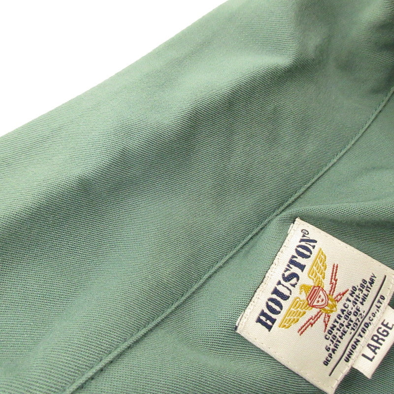 【中古】HOUSTON | ヒューストン SOUVENIR SHIRT 半袖シャツ 40686 グリーン サイズ:L