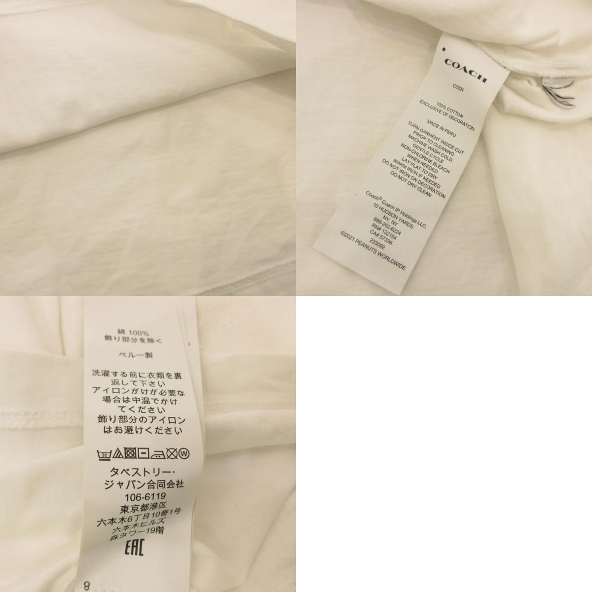 【中古】COACH | コーチ WOOD PECKER 半袖Tシャツ C3394 ホワイト サイズ:M