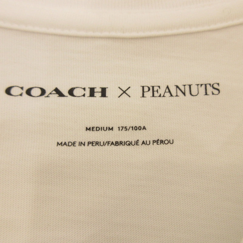 【中古】COACH | コーチ WOOD PECKER 半袖Tシャツ C3394 ホワイト サイズ:M