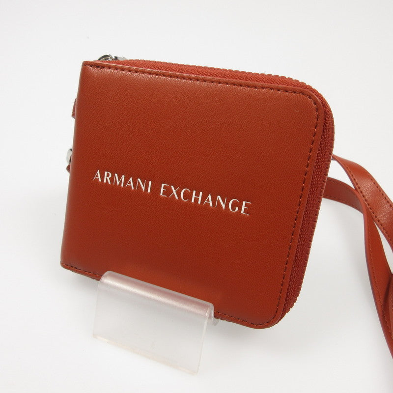 【中古】ARMANI EXCHANGE | アルマーニエクスチェンジ AXロゴストラップ付き二つ折り財布 長財布 958500 ブラウン