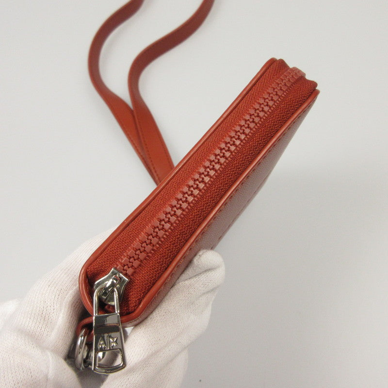【中古】ARMANI EXCHANGE | アルマーニエクスチェンジ AXロゴストラップ付き二つ折り財布 長財布 958500 ブラウン