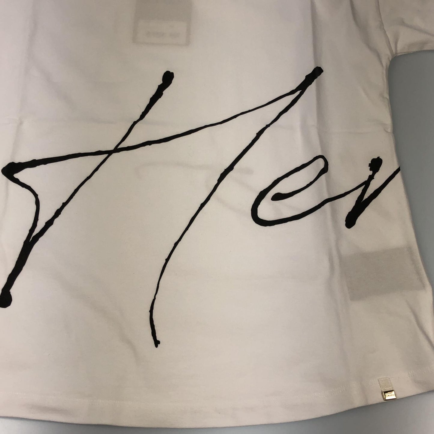 【中古】Herno | ヘルノ 手描き風ロゴプリントTシャツ 半袖Tシャツ JG000178D 2023S/S ホワイト サイズ:40