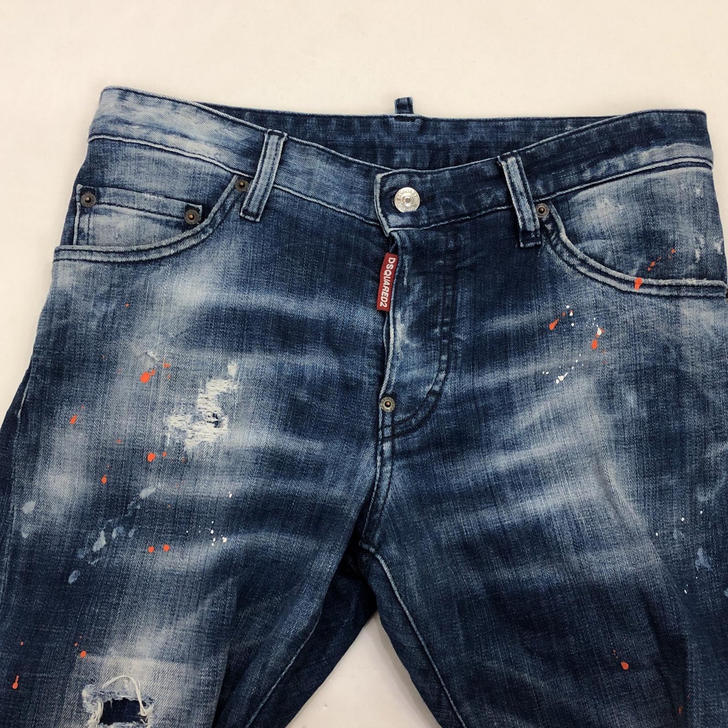 【中古】DSQUARED2 | ディースクエアード SEXY TWIST JEAN デニムパンツ S74LB0822 2020S/S ペイント加工 国内正規品 ブルー サイズ:44