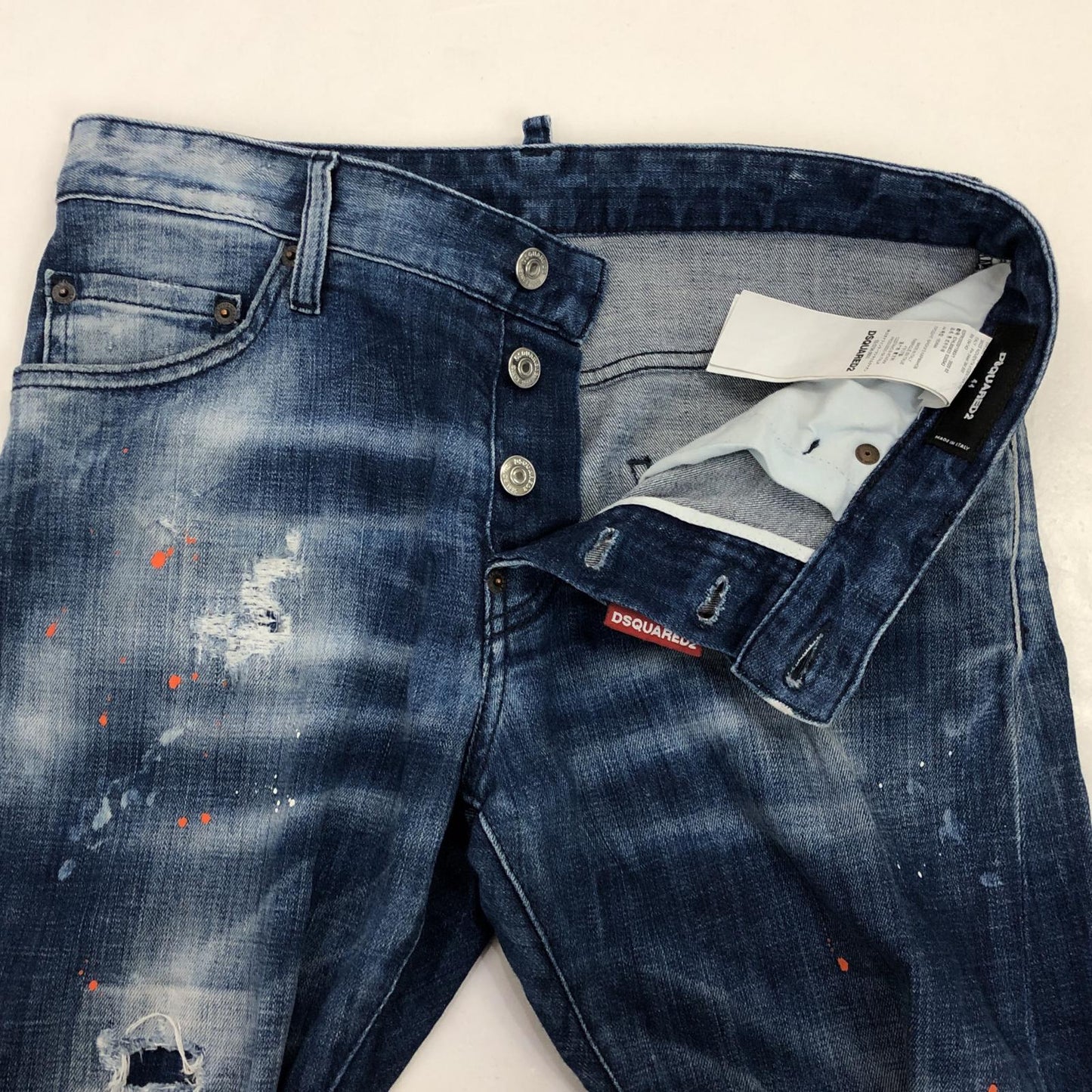 【中古】DSQUARED2 | ディースクエアード SEXY TWIST JEAN デニムパンツ S74LB0822 2020S/S ペイント加工 国内正規品 ブルー サイズ:44