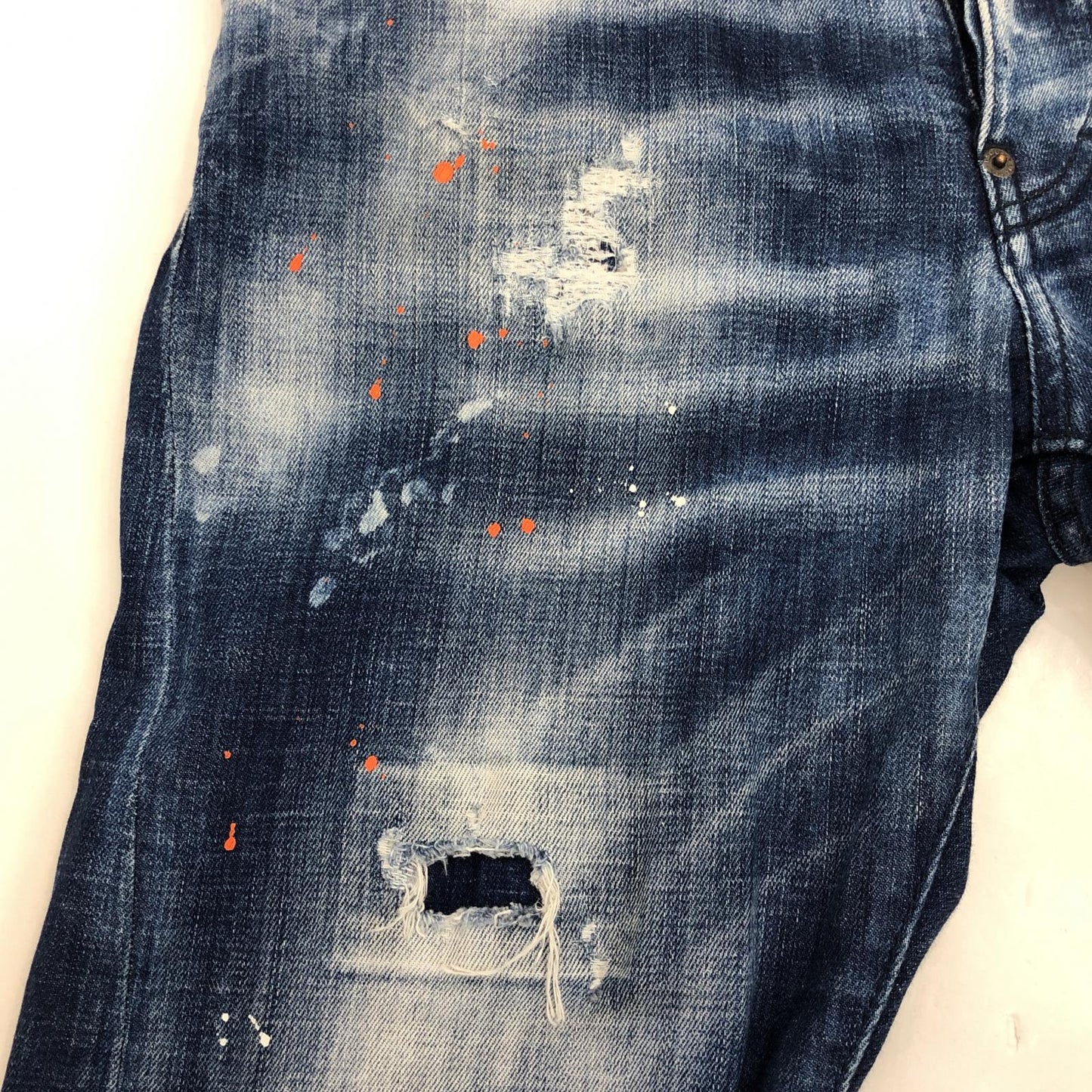 【中古】DSQUARED2 | ディースクエアード SEXY TWIST JEAN デニムパンツ S74LB0822 2020S/S ペイント加工 国内正規品 ブルー サイズ:44
