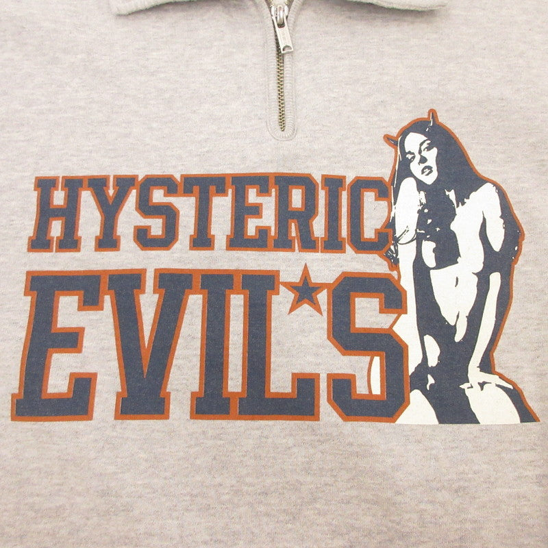 【中古】HYSTERIC GLAMOUR | ヒステリックグラマー HYSTERIC EVIL’S 衿付きスウェット スウェット 02251CS05 グレー サイズ:L