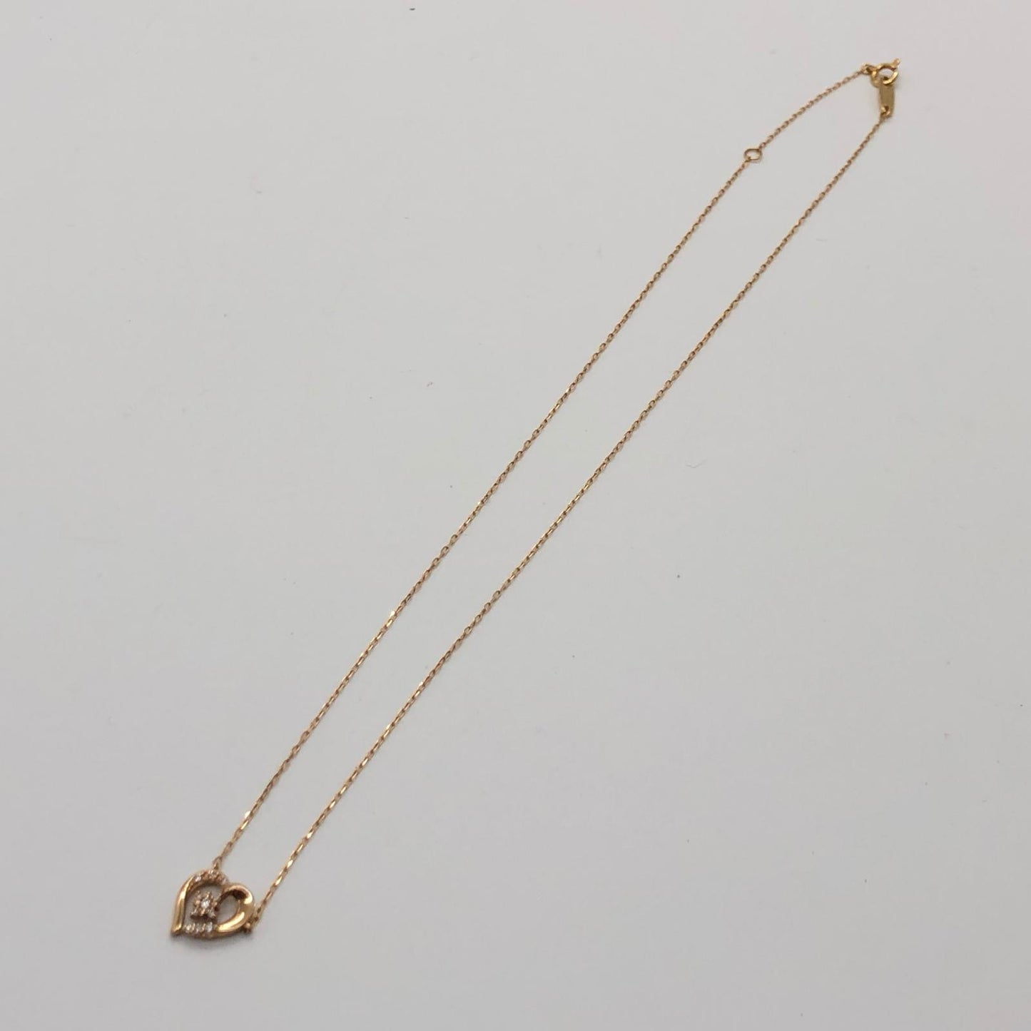【中古】4℃ | ヨンドシー ダイヤ付きハート ネックレス K18