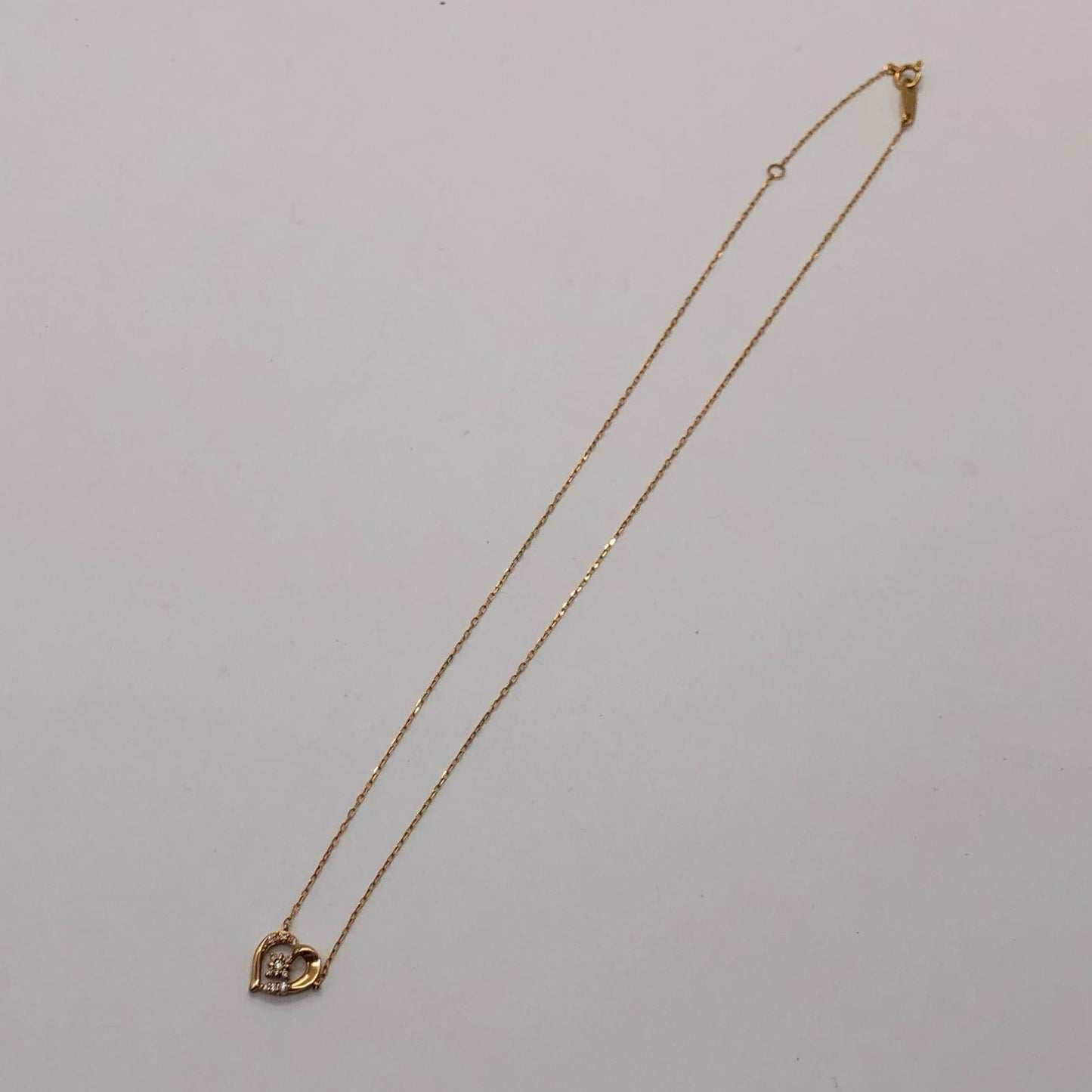 【中古】4℃ | ヨンドシー ダイヤ付きハート ネックレス K18