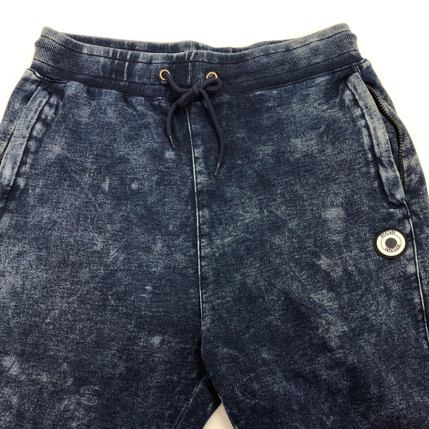 【中古】EXAMPLE | イグザンプル ARCH LOGO BLEACH DENIM SWEAT PANTS パンツ 2021S/S ネイビー サイズ:L