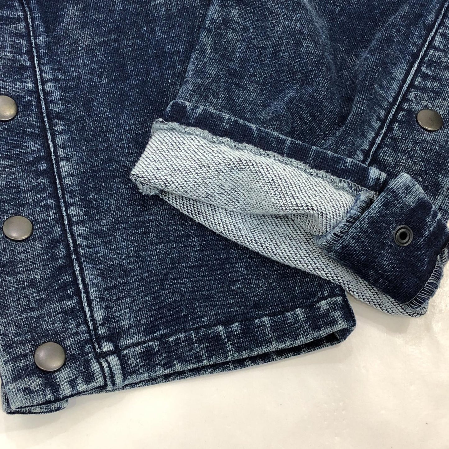 【中古】EXAMPLE | イグザンプル ARCH LOGO BLEACH DENIM SWEAT PANTS パンツ 2021S/S ネイビー サイズ:L