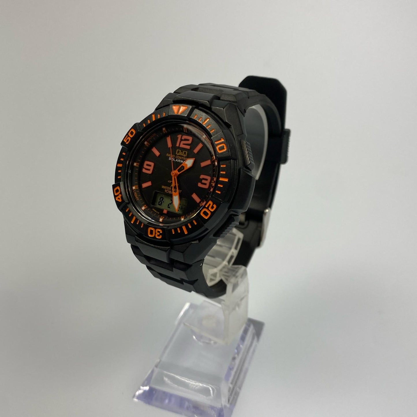【中古】Q&Q | キューアンドキュー SOLARMATE 腕時計 MD06-315 アナデジ電波ソーラー ブラック
