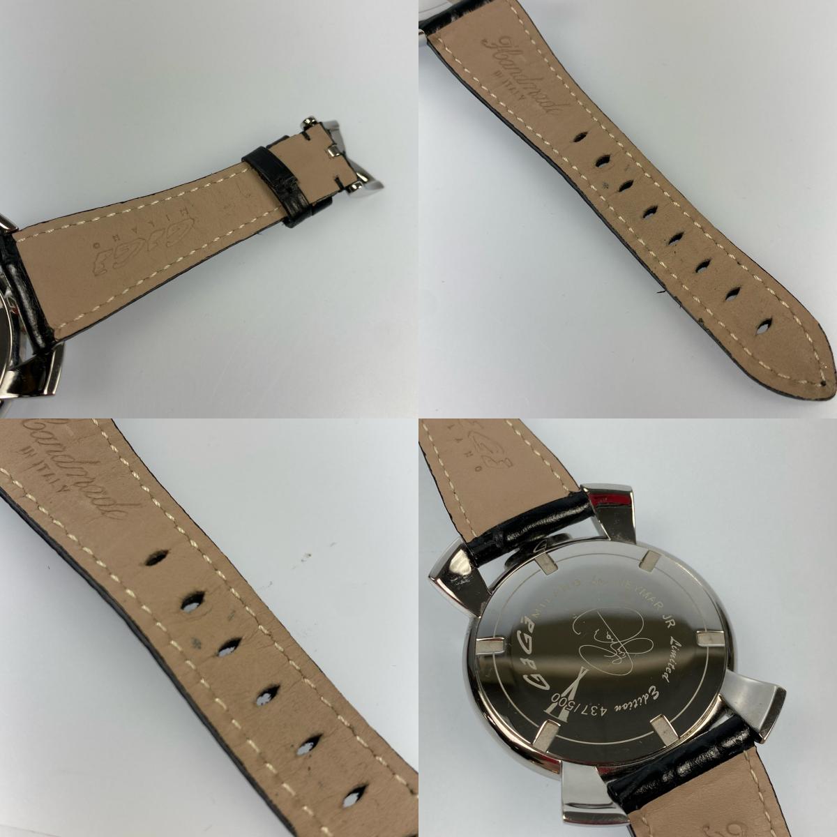 【中古】GaGaMILANO | ガガミラノ MANUALE SLIM 46MM 腕時計 5080.NJ.02 500本限定 アナログクォーツ ブラック