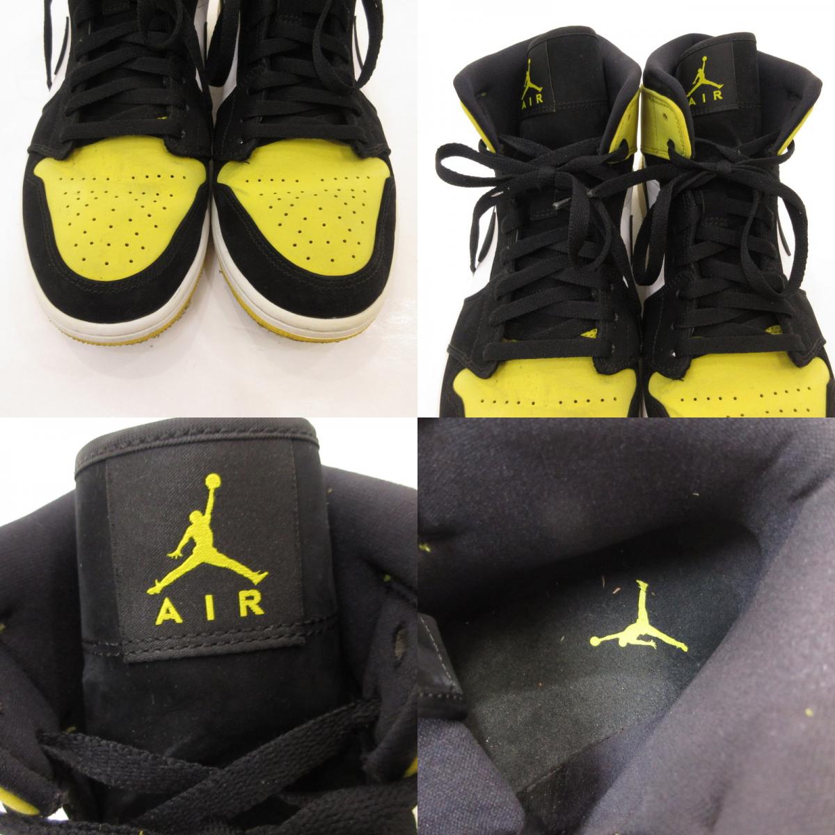 【中古】NIKE | ナイキ AIR JORDAN 1 MID ”YELLOW TOE BLACK” スニーカー 852542-071 イエロー 28cm