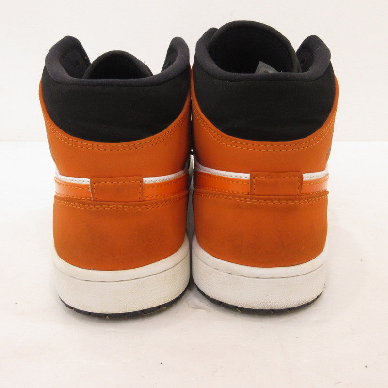 【中古】NIKE | ナイキ AIR JORDAN 1 MID 'SHATTERED BACKBOARD' スニーカー 554724-058 オレンジ 28cm