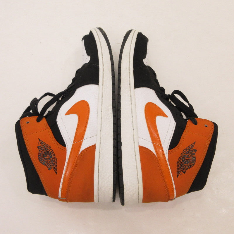 【中古】NIKE | ナイキ AIR JORDAN 1 MID 'SHATTERED BACKBOARD' スニーカー 554724-058 オレンジ 28cm