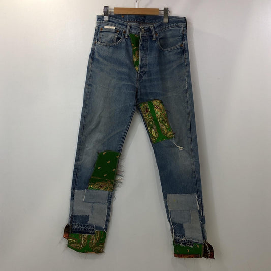 【中古】 KINRAN PATCHWORK DENIM PANTS デニムパンツ 813-20071009 W:33 ブルー