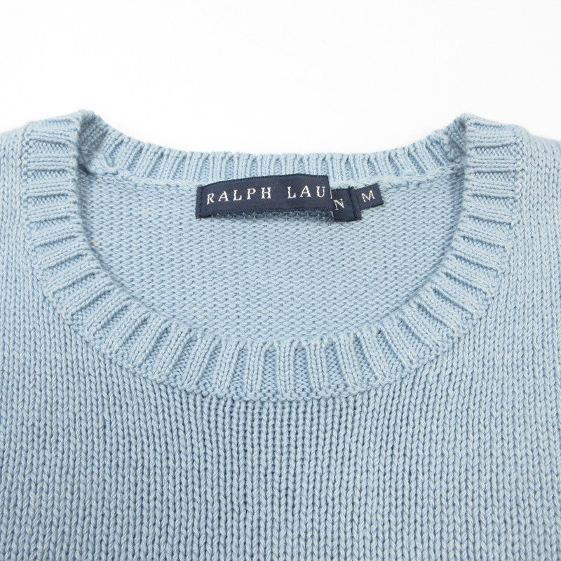 【中古】RALPH LAUREN | ラルフローレン セーター インパクト21 サマーニット ライトブルー サイズ:M