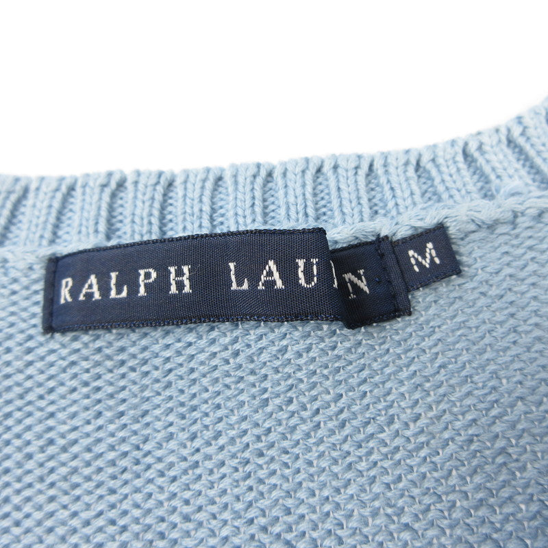 【中古】RALPH LAUREN | ラルフローレン セーター インパクト21 サマーニット ライトブルー サイズ:M