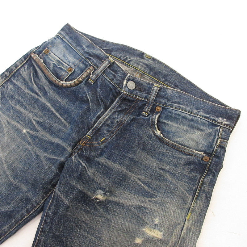 【中古】HYSTERIC GLAMOUR | ヒステリックグラマー デニムパンツ 4AP-2672 クラッシュ加工 ブルー サイズ:30