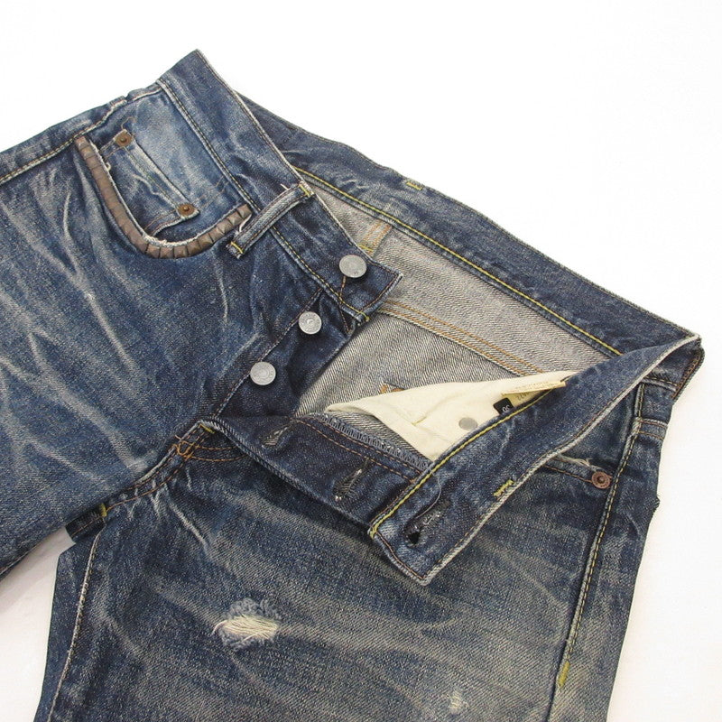 【中古】HYSTERIC GLAMOUR | ヒステリックグラマー デニムパンツ 4AP-2672 クラッシュ加工 ブルー サイズ:30