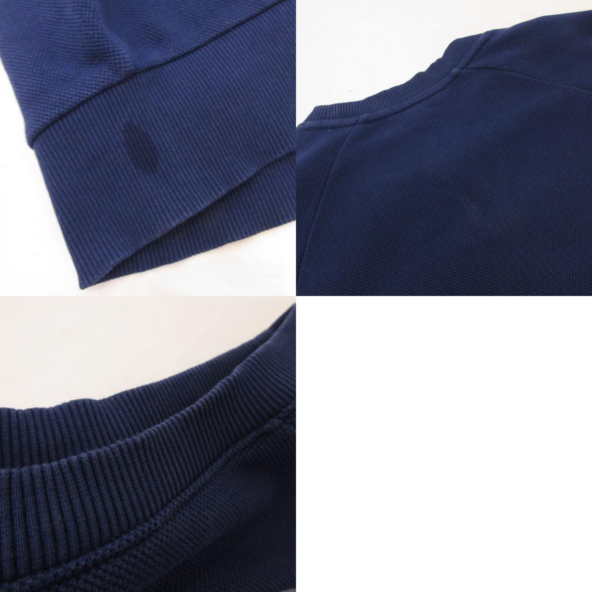 【中古】LACOSTE | ラコステ 鹿の子地スウェットロゴ刺しゅうクルーネック スウェット SH0452 ネイビー サイズ:XS