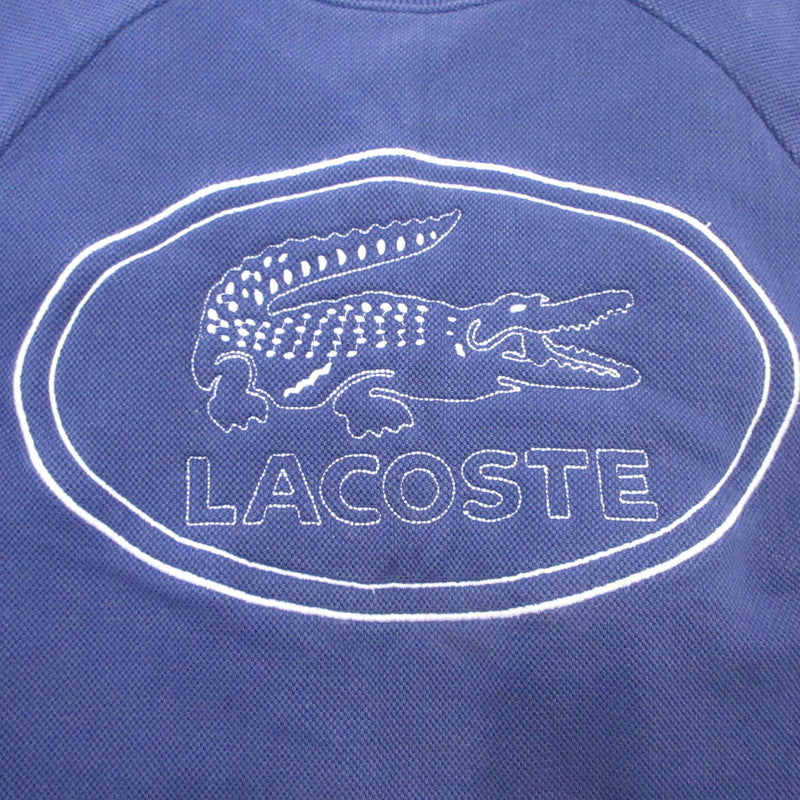 【中古】LACOSTE | ラコステ 鹿の子地スウェットロゴ刺しゅうクルーネック スウェット SH0452 ネイビー サイズ:XS