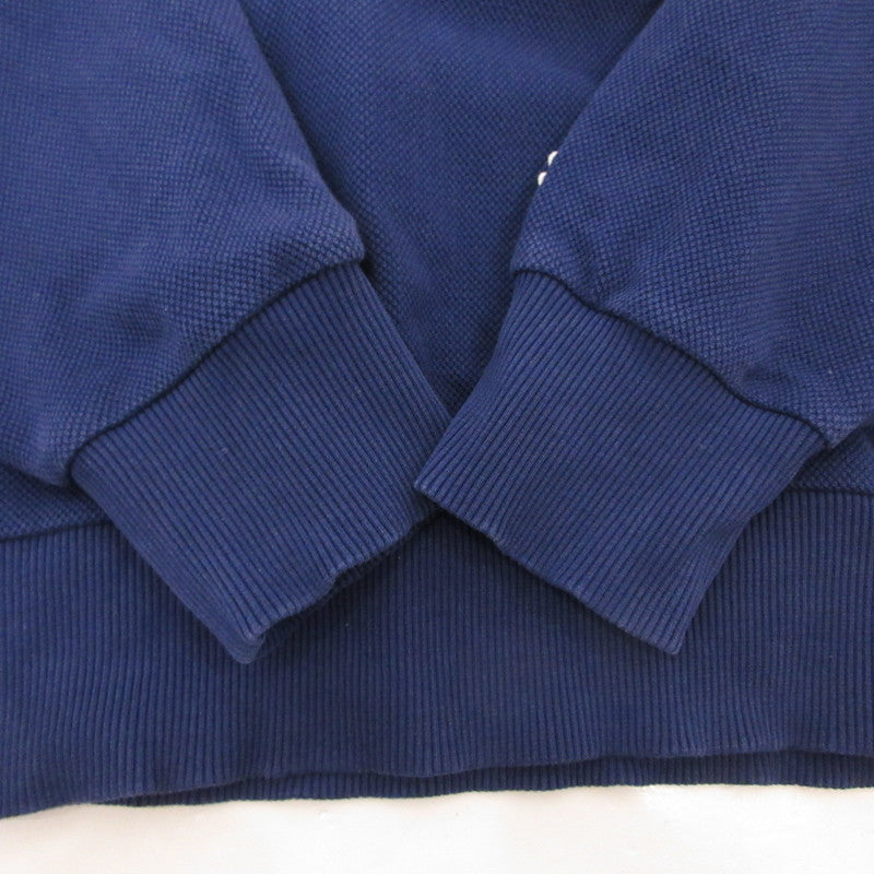 【中古】LACOSTE | ラコステ 鹿の子地スウェットロゴ刺しゅうクルーネック スウェット SH0452 ネイビー サイズ:XS