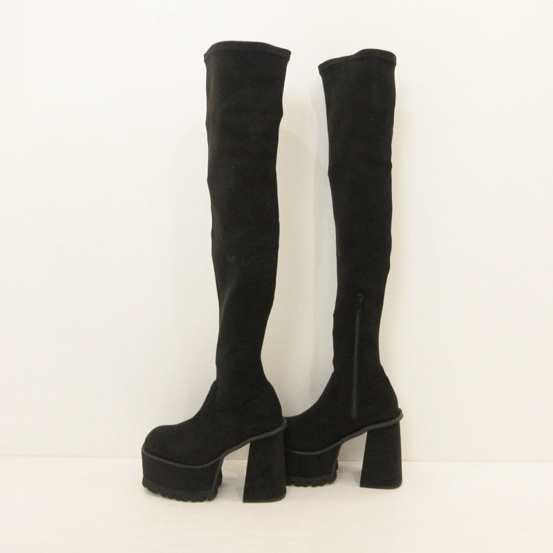 【中古】EMODA | エモダ スクエアフィットロングブーツ ブーツ 042451830401 ブラック サイズ:M