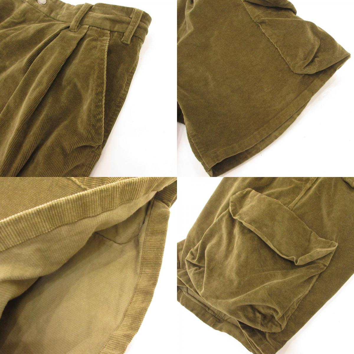 【中古】430 - FOURTHIRTY - | フォーサーティー ESLOT CORD CARGO SHORTS ショートパンツ 24-082 カーキ サイズ:2