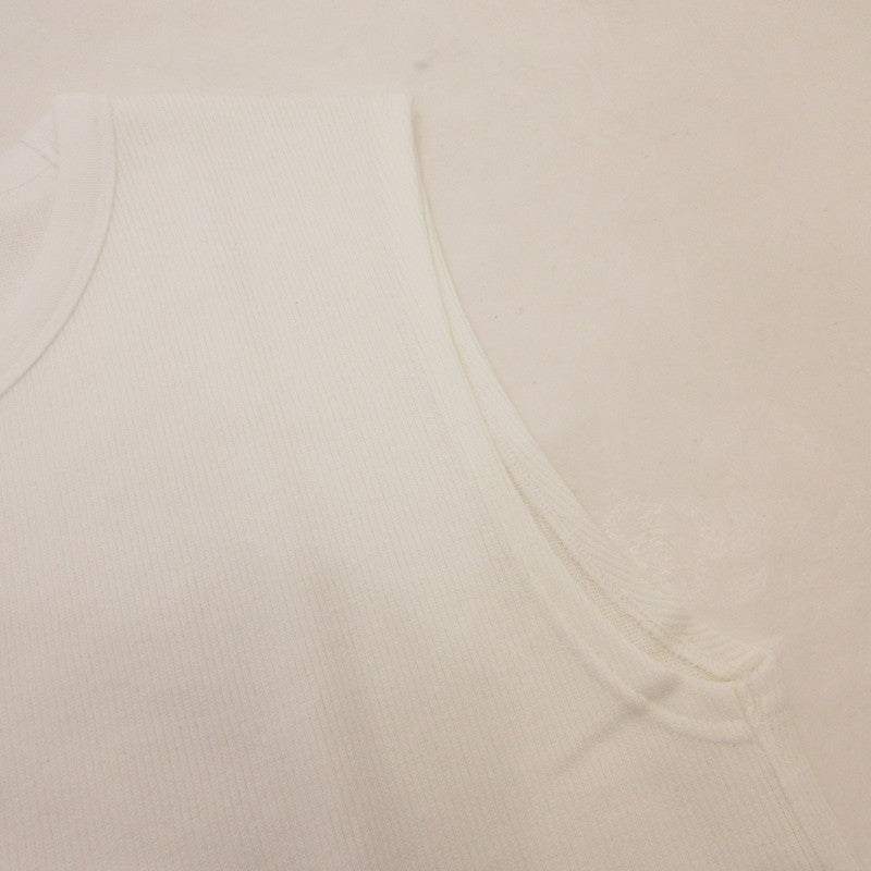 【中古】MINEDENIM | マインデニム Roundneck Nosleeve Rib T-SH タンクトップ STC-402-00-L2 ホワイト サイズ:L
