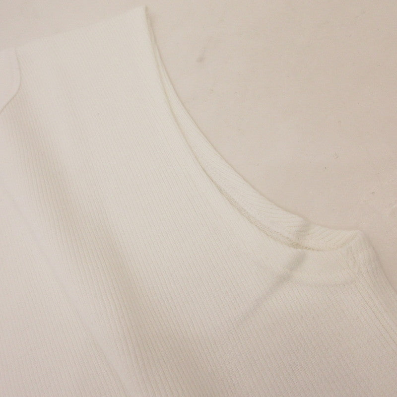 【中古】MINEDENIM | マインデニム Roundneck Nosleeve Rib T-SH タンクトップ STC-402-00-L2 ホワイト サイズ:L