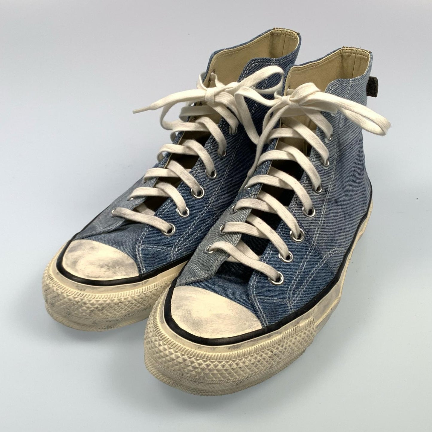 【中古】nonnative | ノンネイティブ DWELLER TRAINER HI PATCHWORK USED DENIM スニーカー NN-F3452 ブルー 27.5cm