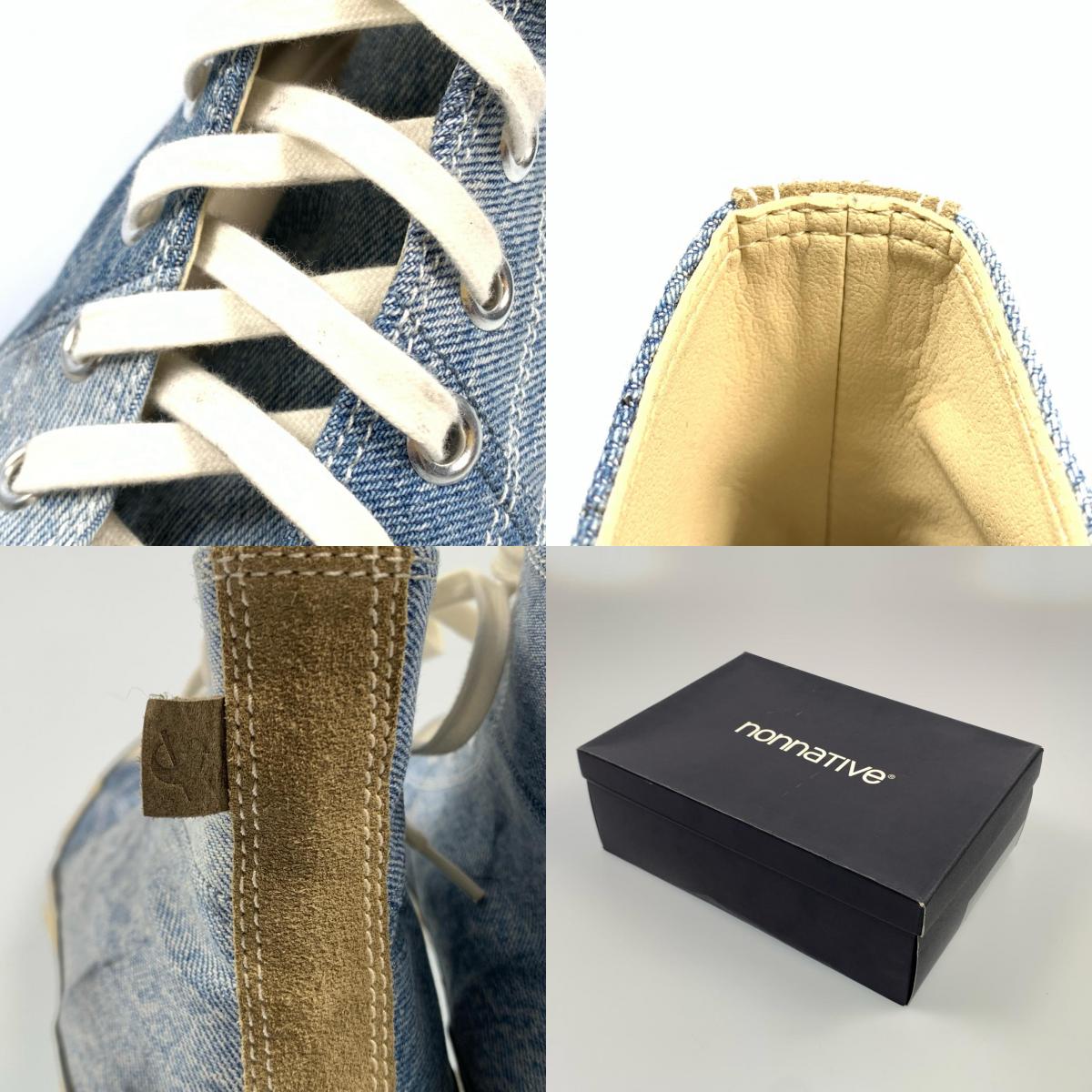 【中古】nonnative | ノンネイティブ DWELLER TRAINER HI PATCHWORK USED DENIM スニーカー NN-F3452 ブルー 27.5cm