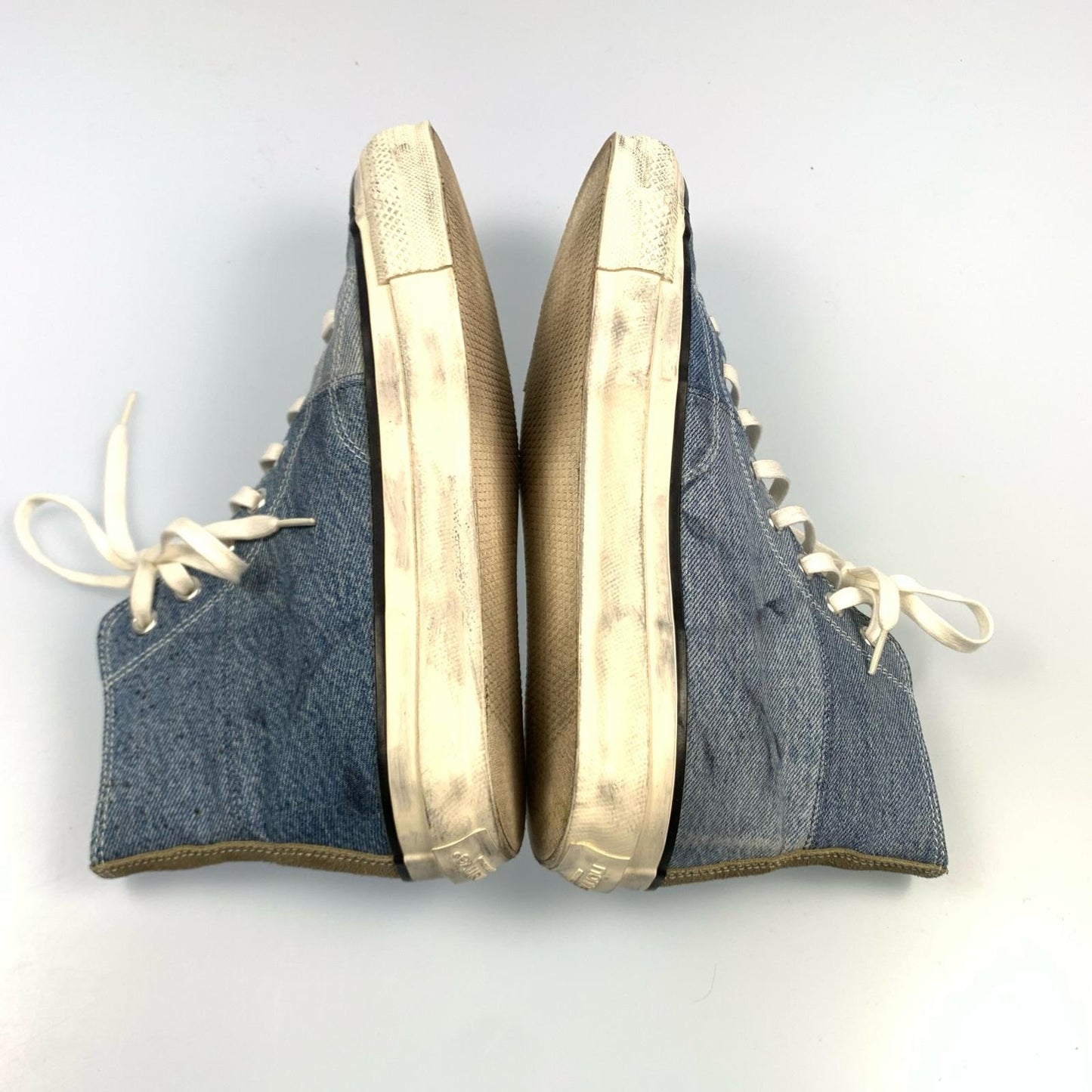 【中古】nonnative | ノンネイティブ DWELLER TRAINER HI PATCHWORK USED DENIM スニーカー NN-F3452 ブルー 27.5cm