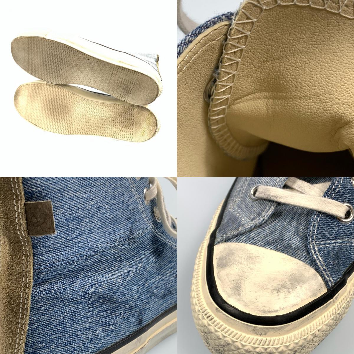 【中古】nonnative | ノンネイティブ DWELLER TRAINER HI PATCHWORK USED DENIM スニーカー NN-F3452 ブルー 27.5cm