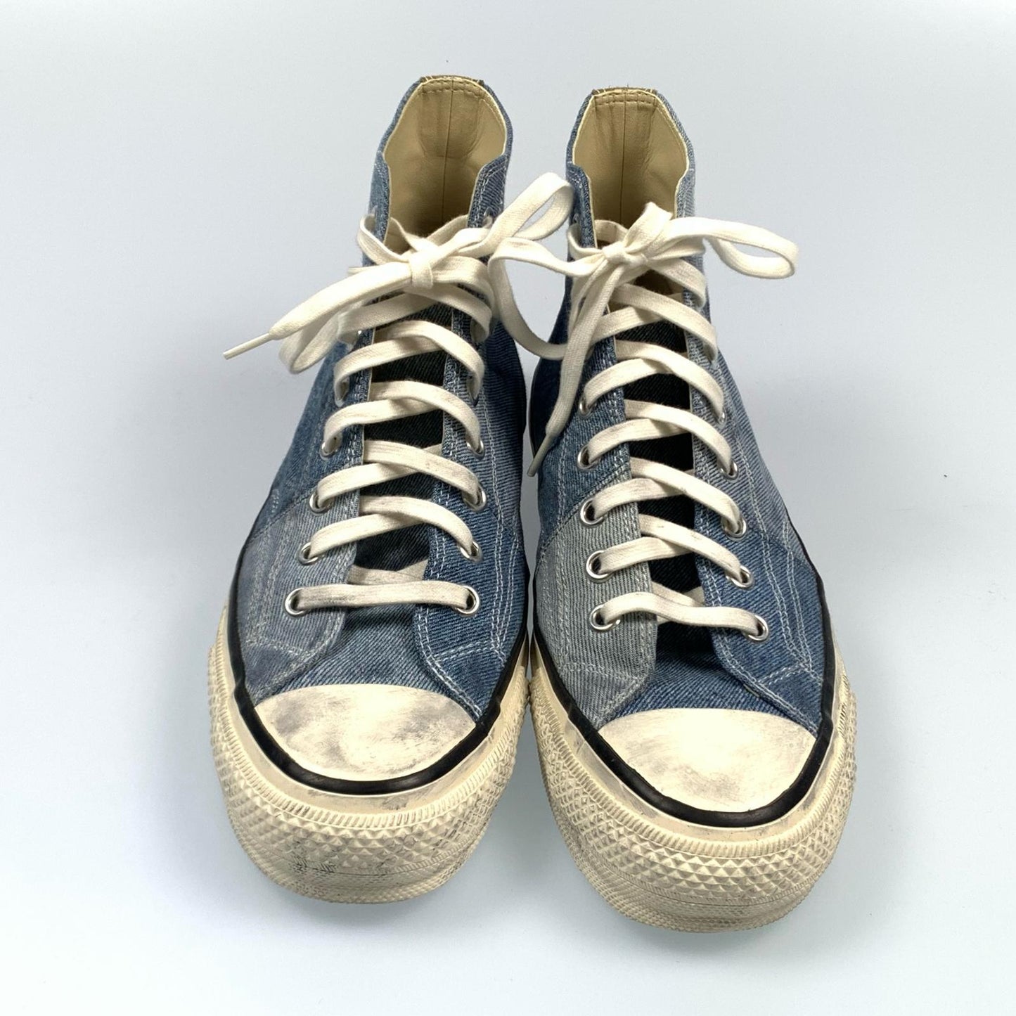 【中古】nonnative | ノンネイティブ DWELLER TRAINER HI PATCHWORK USED DENIM スニーカー NN-F3452 ブルー 27.5cm