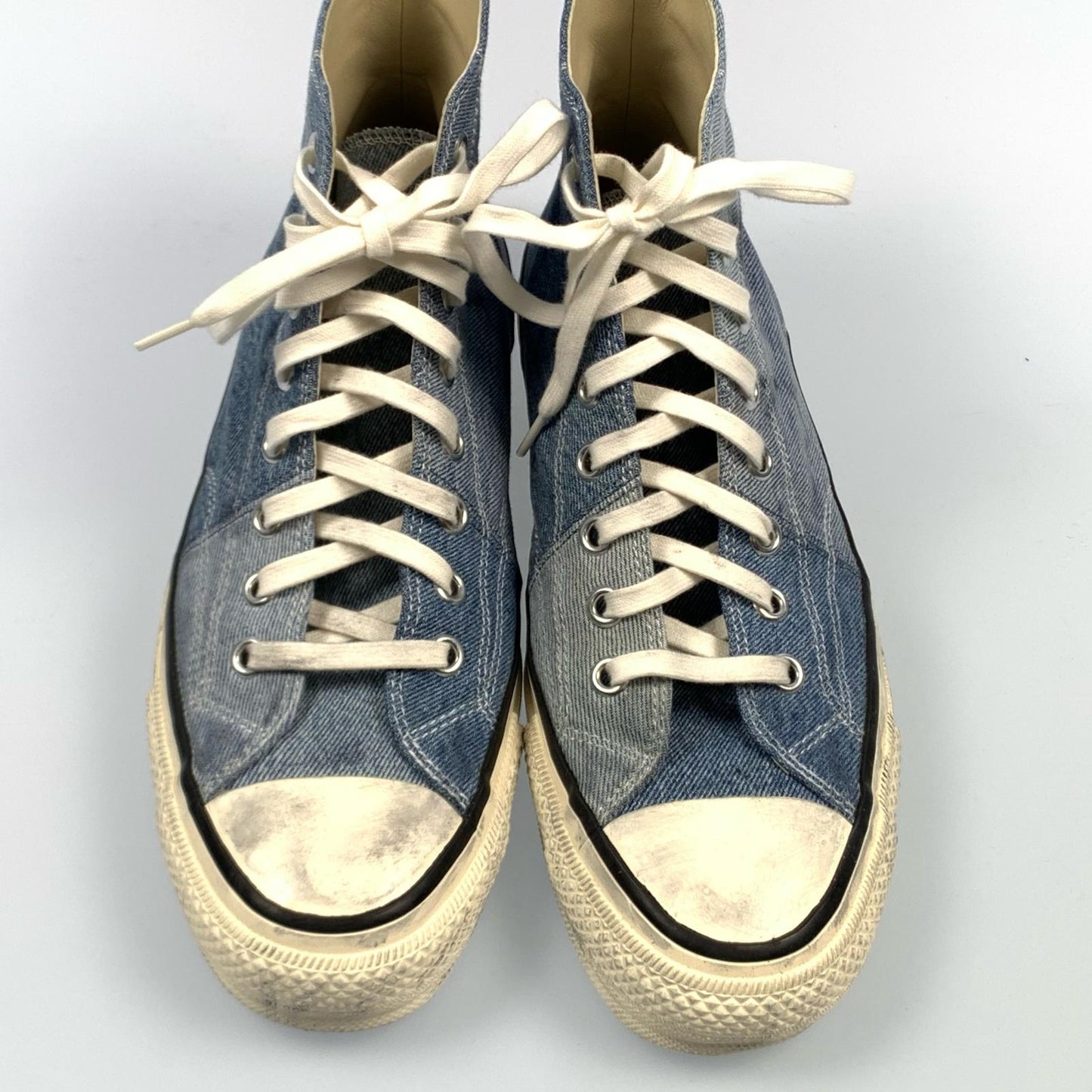 【中古】nonnative | ノンネイティブ DWELLER TRAINER HI PATCHWORK USED DENIM スニーカー NN-F3452 ブルー 27.5cm