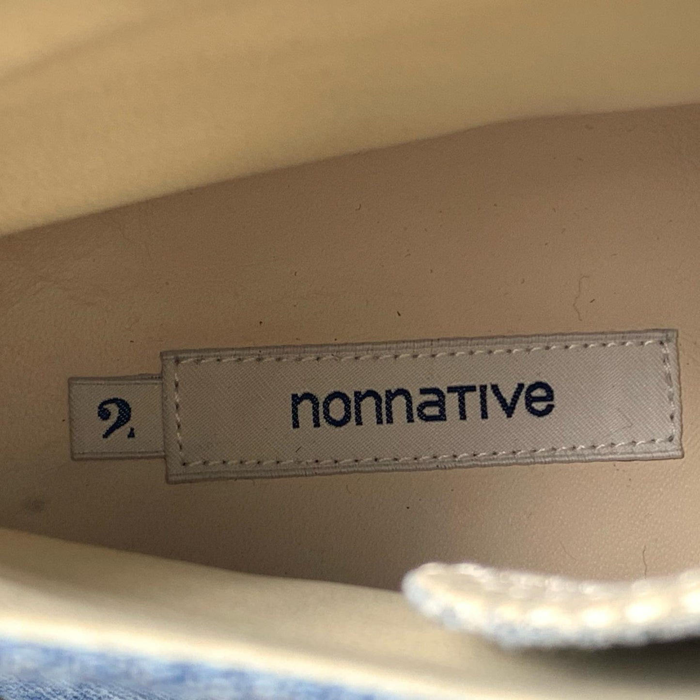 【中古】nonnative | ノンネイティブ DWELLER TRAINER HI PATCHWORK USED DENIM スニーカー NN-F3452 ブルー 27.5cm
