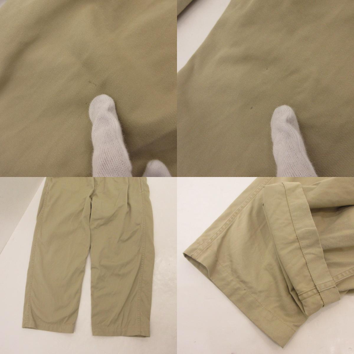 【中古】orSlow | オアスロウ Two Tuck Wide Trousers チノパンツ 03-5021-40 ベージュ サイズ:M