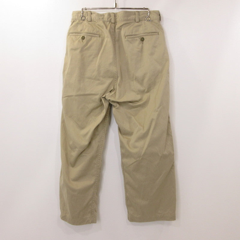 【中古】orSlow | オアスロウ Two Tuck Wide Trousers チノパンツ 03-5021-40 ベージュ サイズ:M