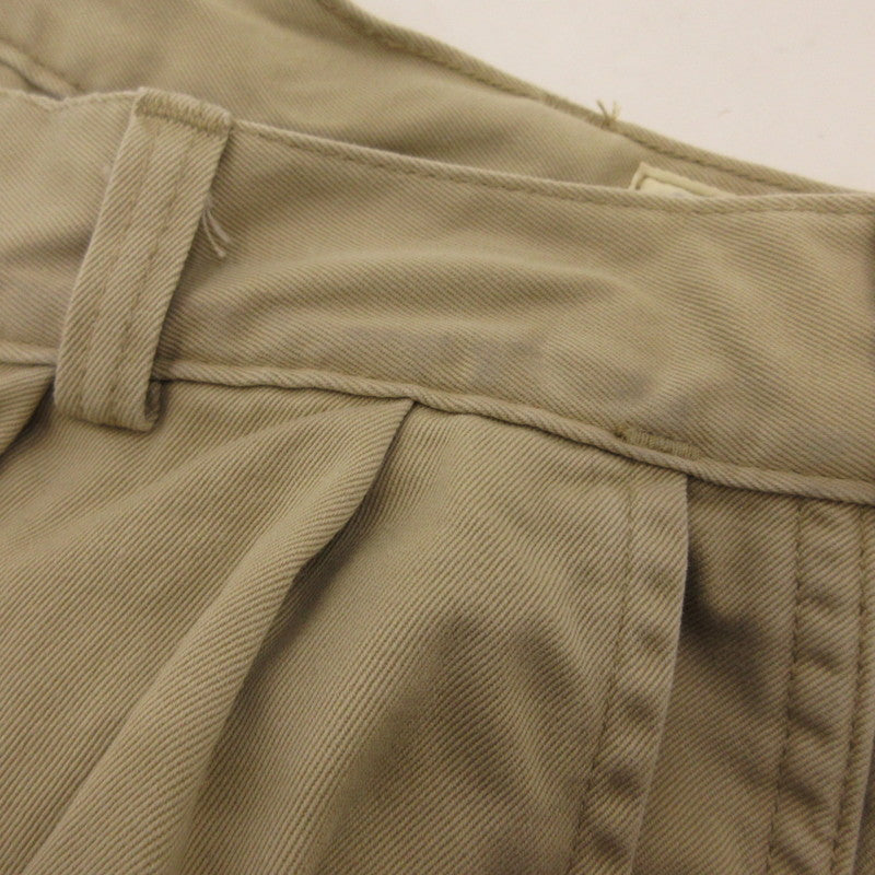 【中古】orSlow | オアスロウ Two Tuck Wide Trousers チノパンツ 03-5021-40 ベージュ サイズ:M