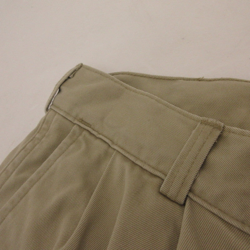 【中古】orSlow | オアスロウ Two Tuck Wide Trousers チノパンツ 03-5021-40 ベージュ サイズ:M