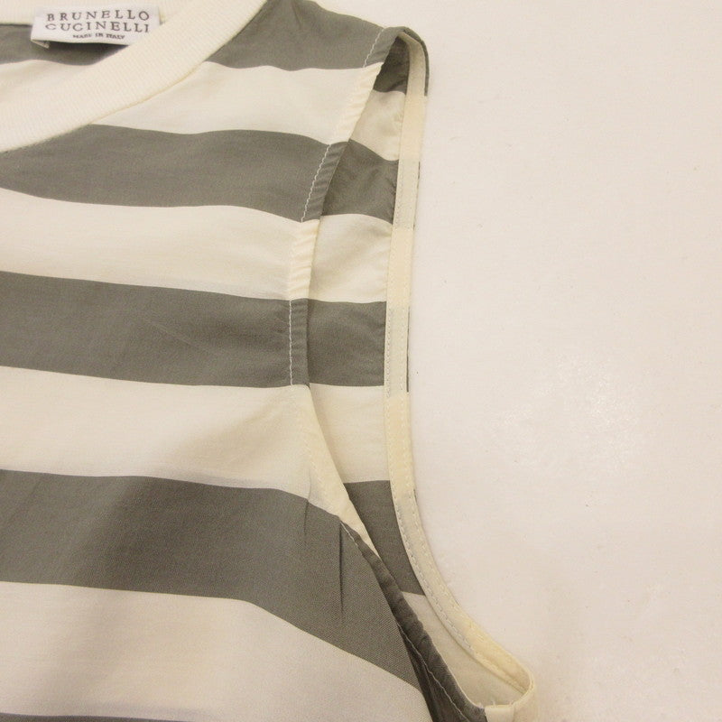 【中古】Brunello Cucinelli | ブルネロクチネリ ボーダーノースリーブ タンクトップ DT5226259 サイズ:S