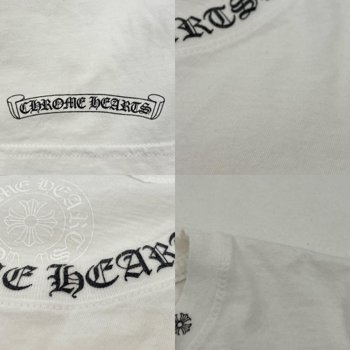 【中古】CHROME HEARTS | クロムハーツ NECK LOGO S/S TEE 半袖Tシャツ 2212-304-0010 国内正規品 ホワイト サイズ:L