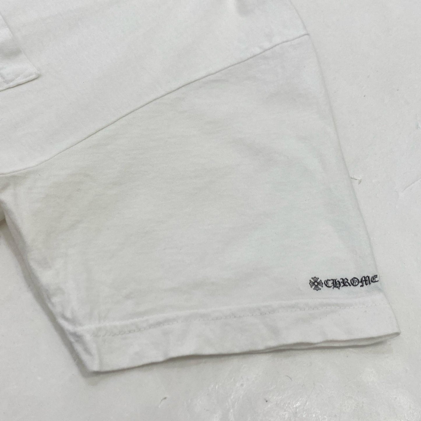 【中古】CHROME HEARTS | クロムハーツ NECK LOGO S/S TEE 半袖Tシャツ 2212-304-0010 国内正規品 ホワイト サイズ:L