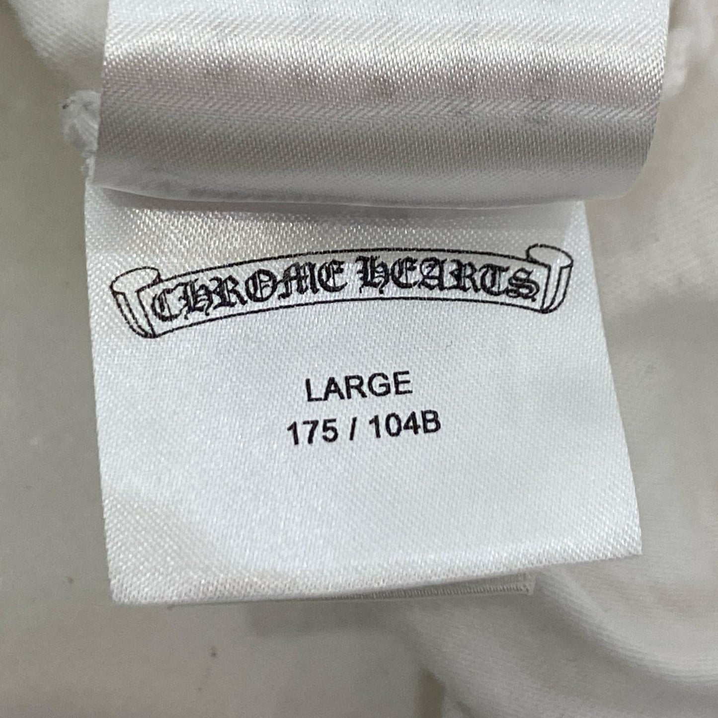 【中古】CHROME HEARTS | クロムハーツ NECK LOGO S/S TEE 半袖Tシャツ 2212-304-0010 国内正規品 ホワイト サイズ:L